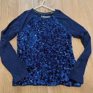 Mini Boden navy sequin top size 11-12